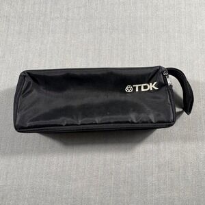 TDK Cassette Tape Case Black Storage Bag Vintage 15‎ Slot Organizer Music